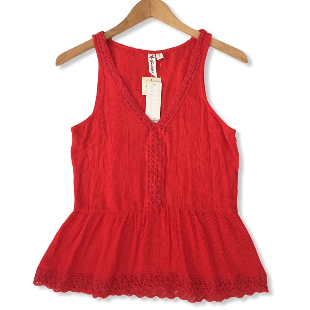 Others Follow Avery Poppy Red Peplum Top